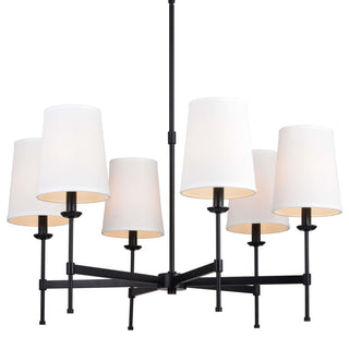 Vaxcel Lighting H0288 Camden 6 Light 30"W Chandelier - Matte Black