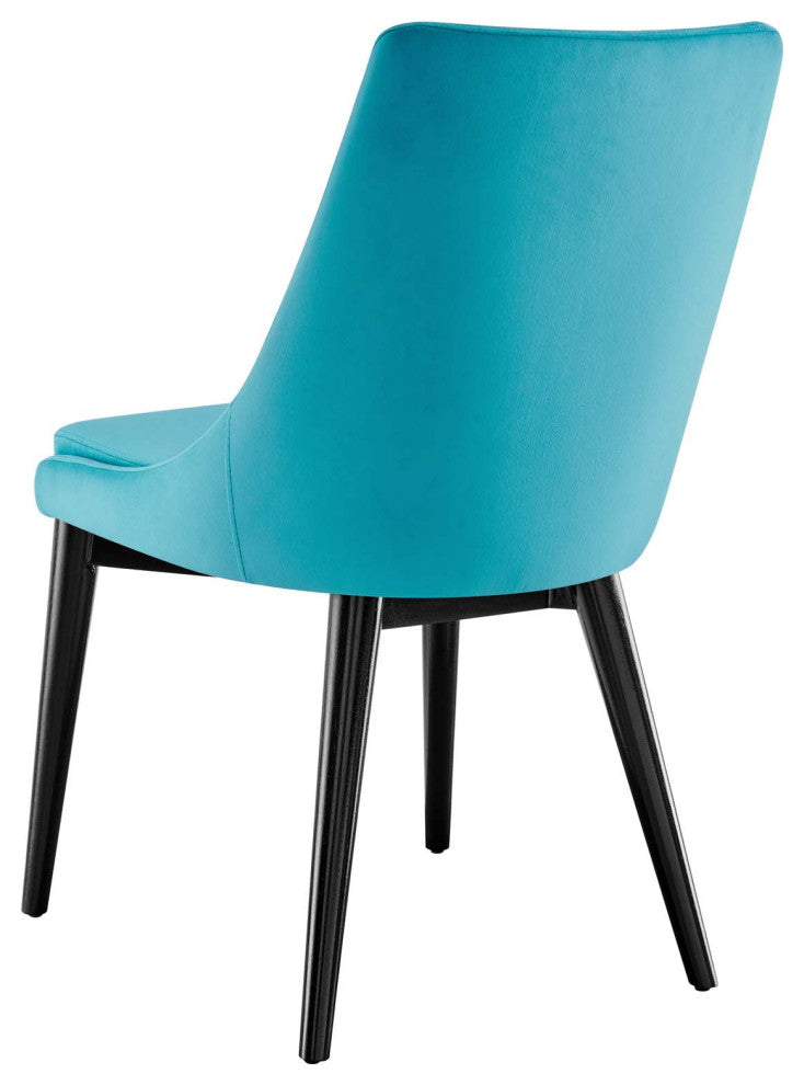 Side Dining Chair, Blue, Velvet, Modern, Kitchen Bistro Restaurant Hospitality