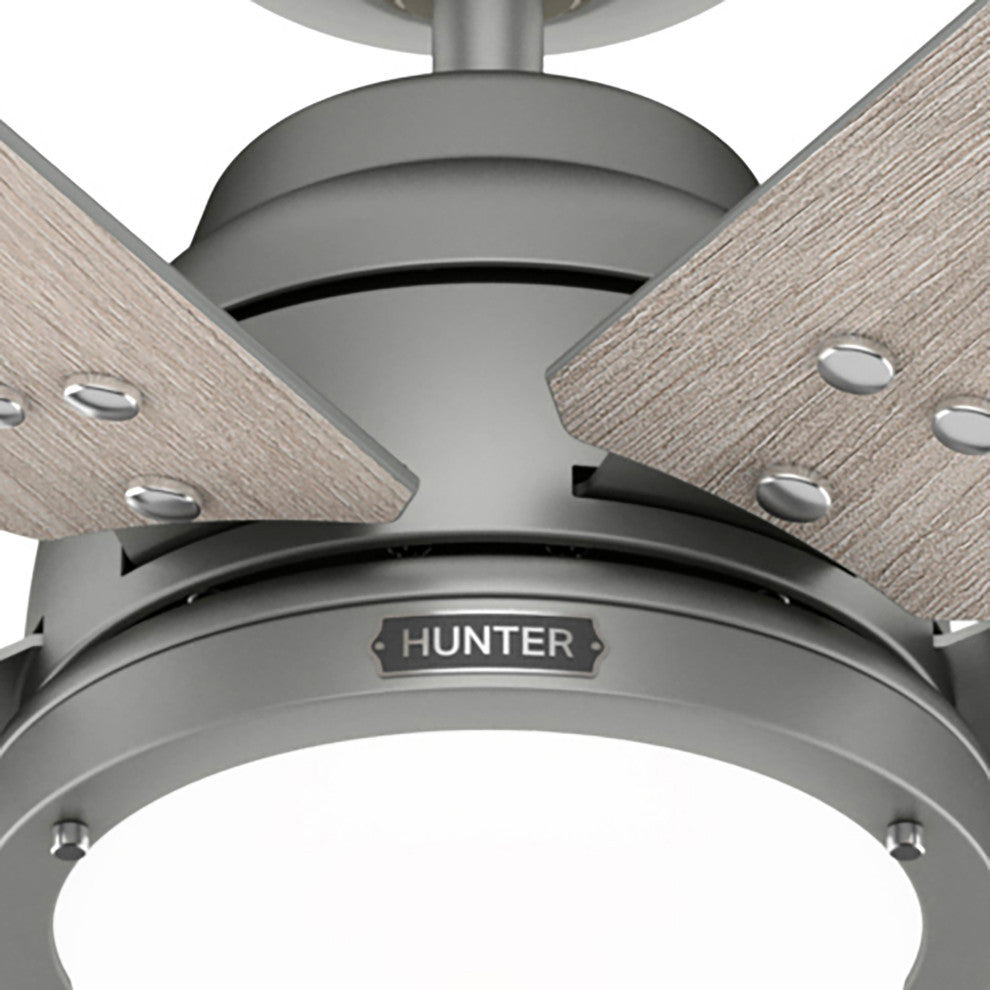 WiFi Gravity Ceiling Fan, LED Light Kit and Handheld Remote, Matte Silver, 60"