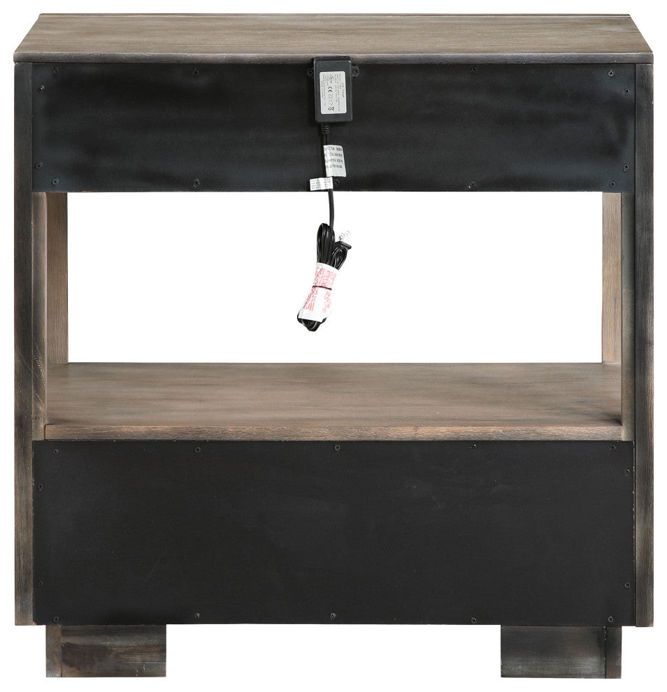 Durango 2-drawer Nightstand Bedside Table Taupe Oak