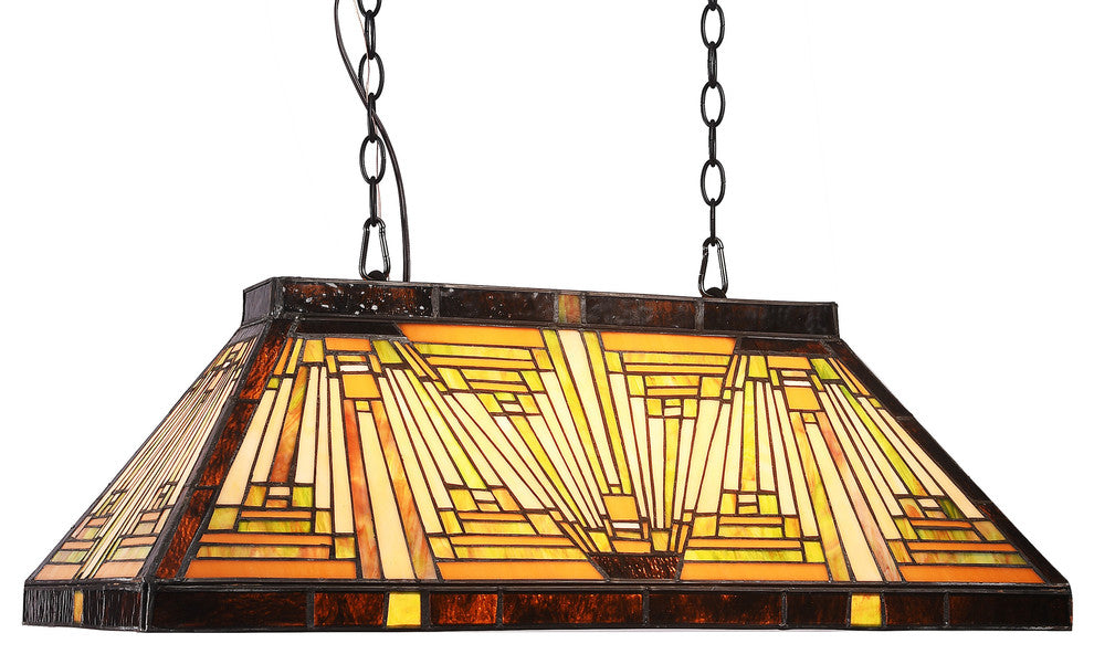 CHLOE-Lighting INNES Mission 3-Light Blackish Bronze Island Pendant 28" Wide