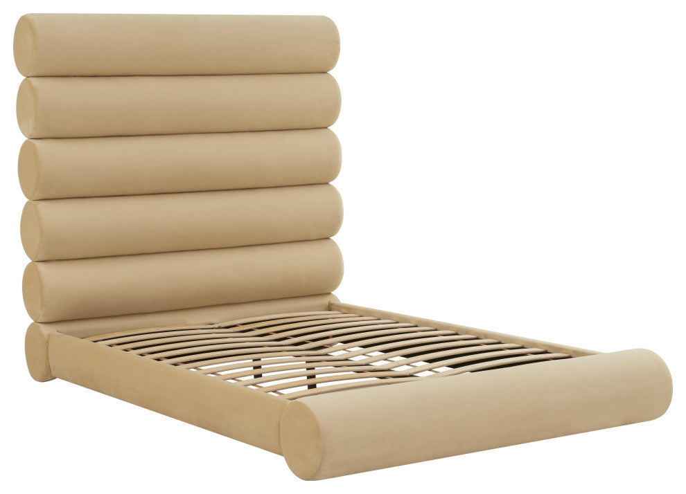 TOV Furniture Durwin Champagne Velvet Bed in King