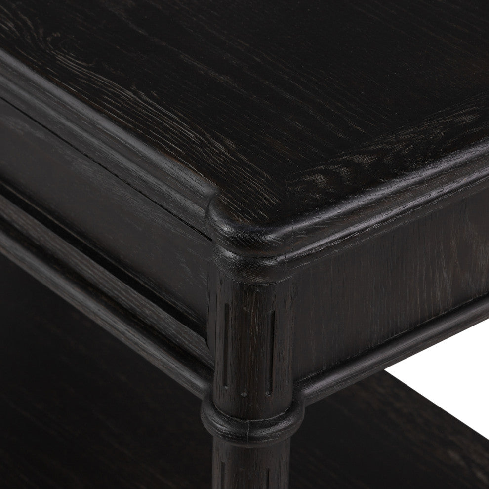 Toulouse Nightstand-Distressed Black