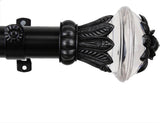 Paradise 1.5" Custom Cut Length Drapery Rod, 14', Black