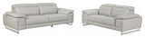 2-Piece Indoor Light Gray Italian Leather Five Person Seating Set