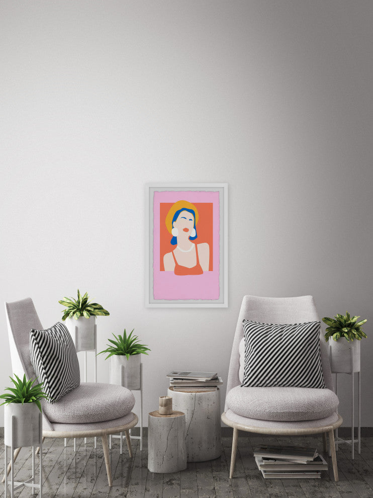 "Yellow Hat" Framed Painting Print, 12x18