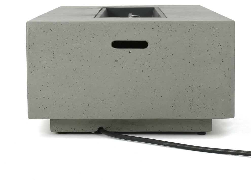 Coral Bay Outdoor Aluminum Khaki Chat Set With Fire Table, Light Gray