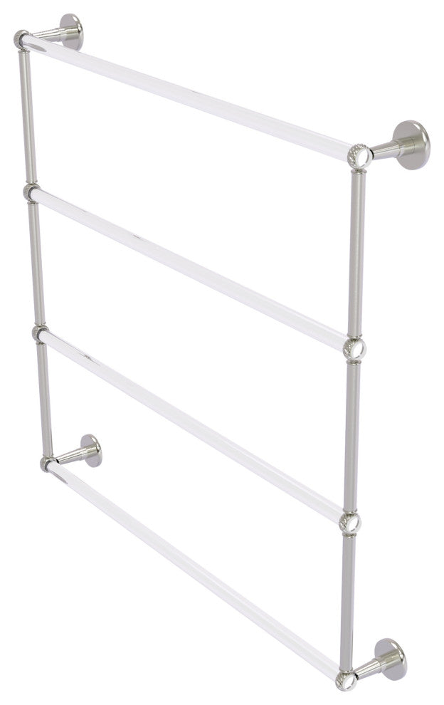 Clearview 4 Tier 36" Ladder Towel Bar with Twisted Accents, Satin Nickel