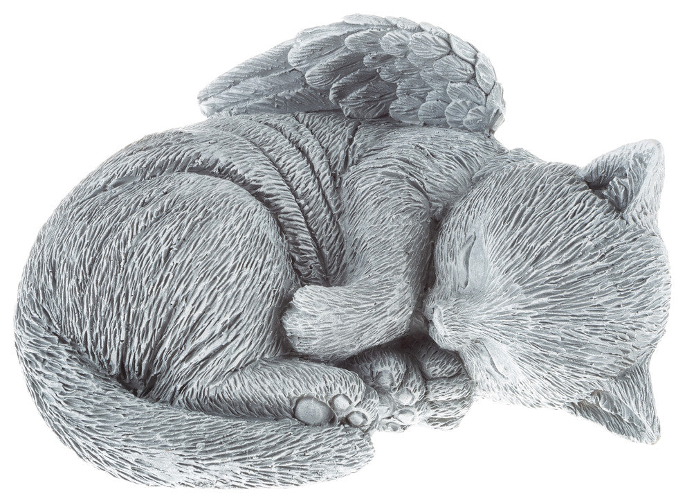 Pet Memorial Statue-Sleeping Angel Cat Keepsake by Pure Garden