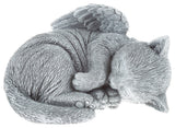 Pet Memorial Statue-Sleeping Angel Cat Keepsake by Pure Garden
