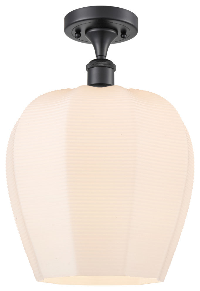 Innovations 516-1C-BK-G461-12 1 Light Semi-Flush Mount, Matte Black