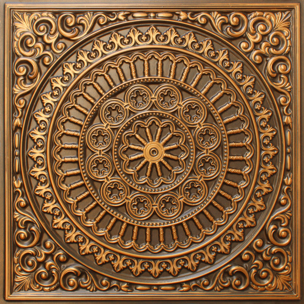 Antique Gold 3D Ceiling Panels, 2'x2', 100 Sq Ft, Pack of 25