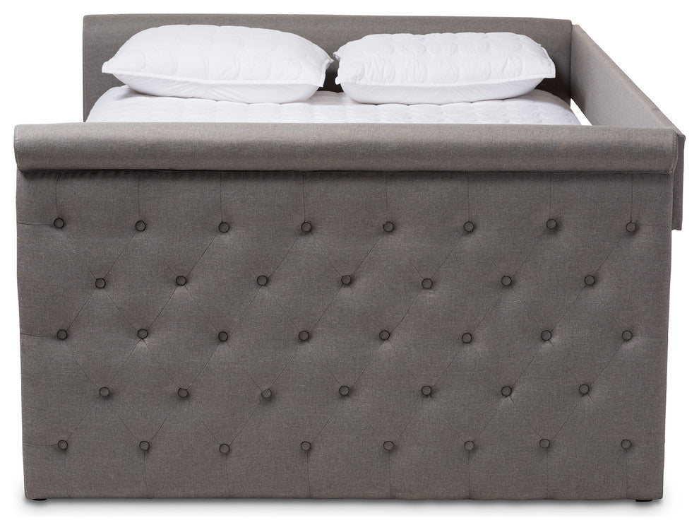 Amaya Modern and Contemporary Grey Fabric Upholstered Queen Size Daybed