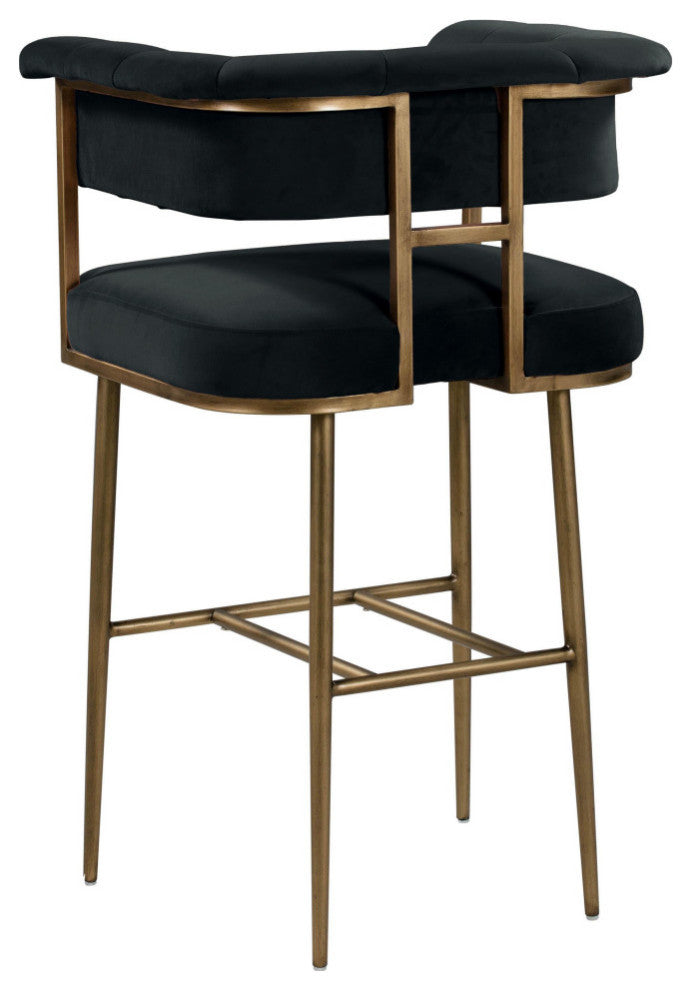 Astrid Grey Velvet Bar Stool