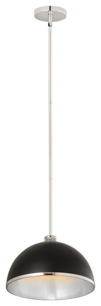 Zlite 1004P14-MB-CH 1-Light Pendant, Matte Black
