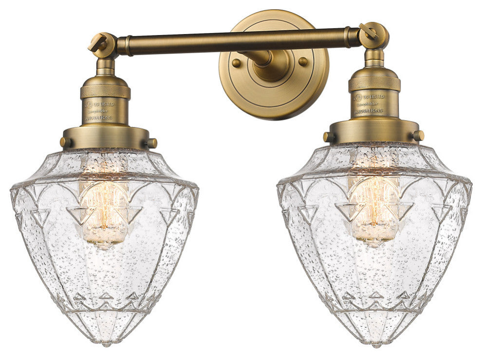 Innovations 208-BB-G664-7-LED 2 Light Bath Vanity Light, Brushed Brass