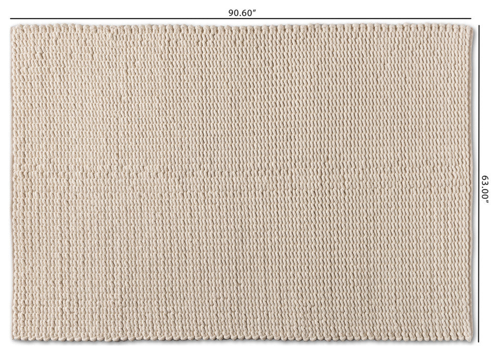 Alvero Modern Ivory Handwoven Wool Blend Area Rug