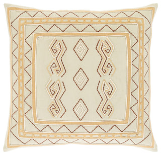 Surya Zulu Taupe Pillow Shell With Down Insert 22"H X 22"W