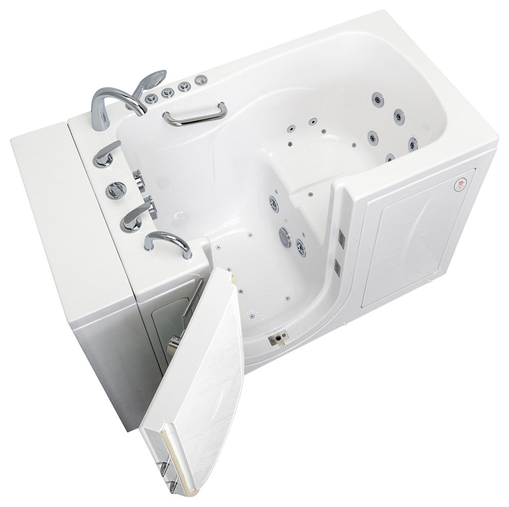 Ella Monaco 32"x52" Acrylic Walk-In-Bathtub, Outswing Door, 5 Piece Faucet