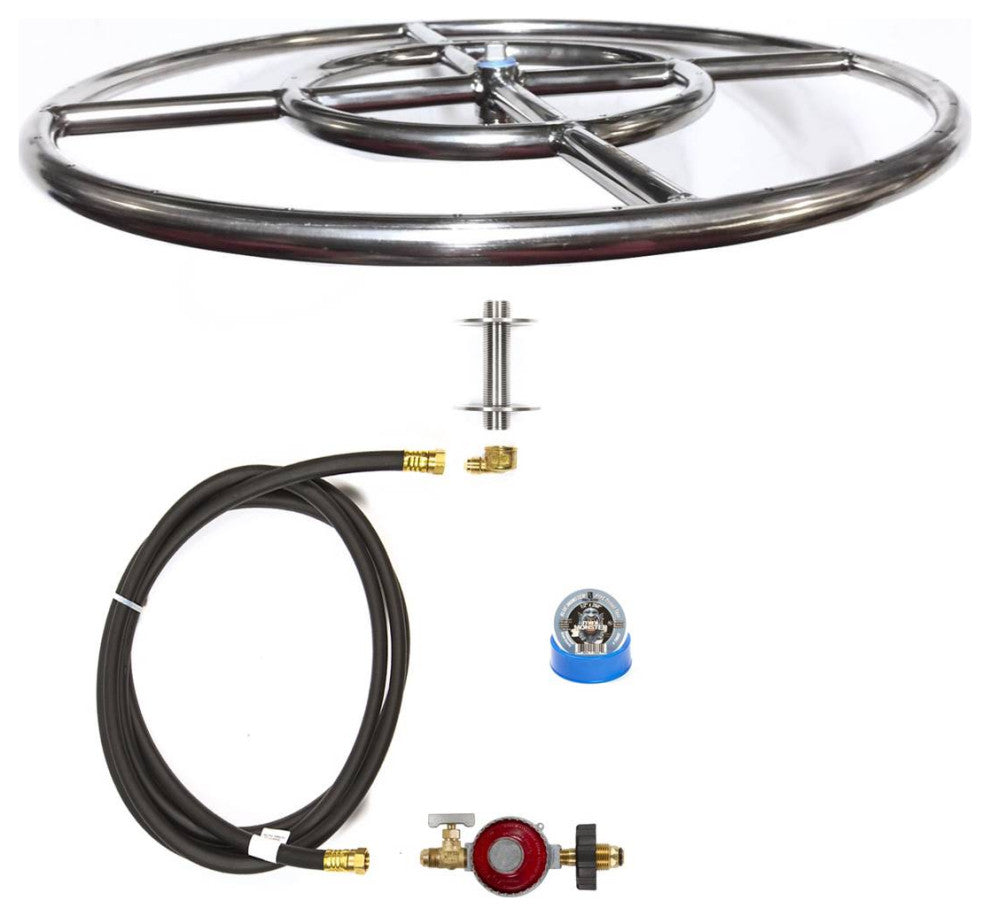 12" Double Ring and Complete Basic Propane Fire Pit Kit
