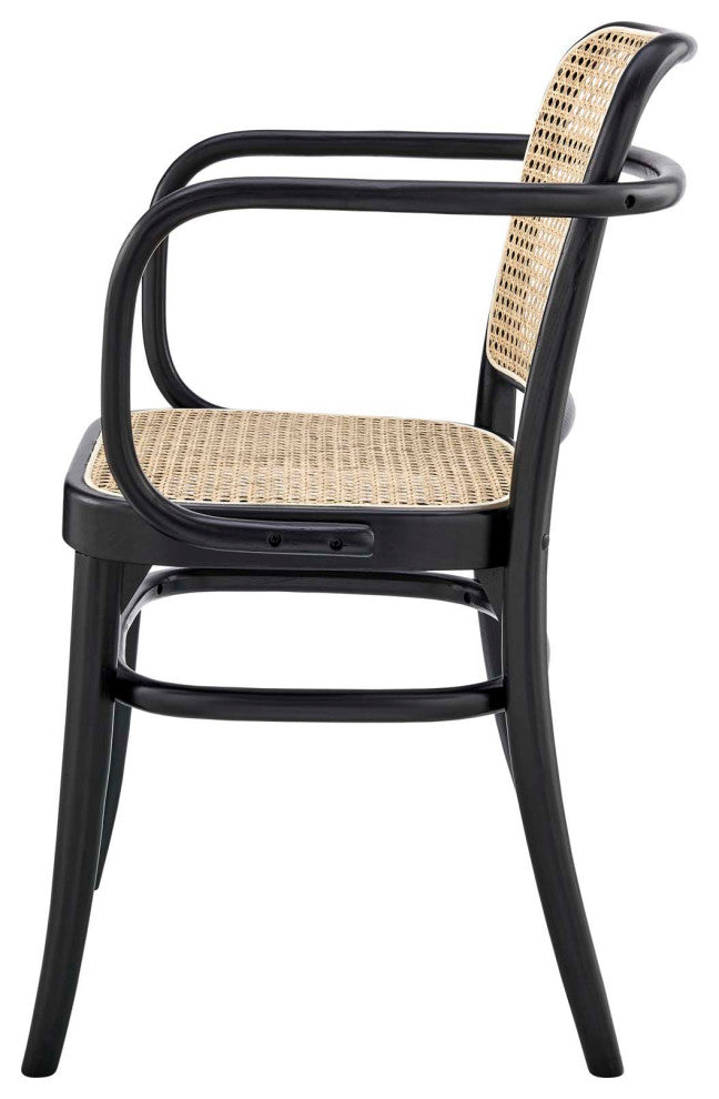 Side Dining Chair, Set of 2, Black, Wood, Modern, Cafe Bistro Hospitality