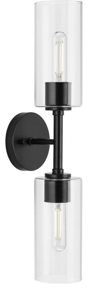 Cofield Collection Two-Light Matte Black Transitional Wall Sconce Vanity Light