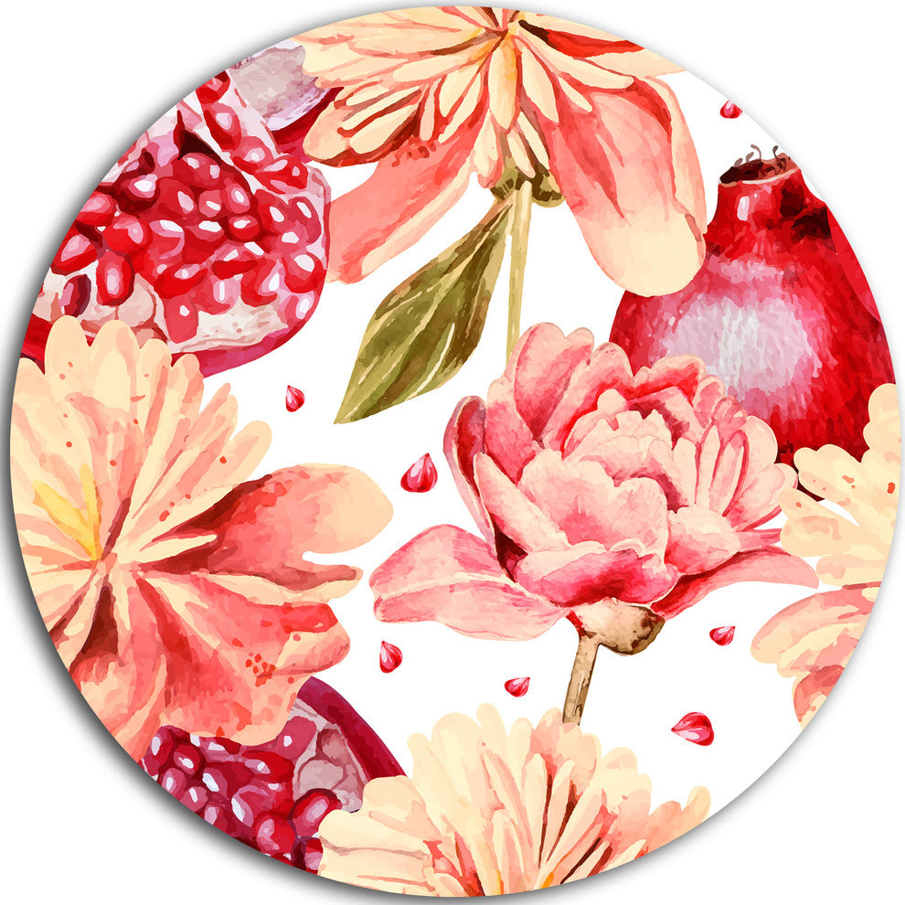 Flowers Beyond The Edges, Floral Round Wall Art, 11"