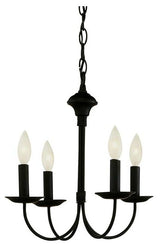 Trans Globe Colonial Candles 4 Light Chandelier in Black