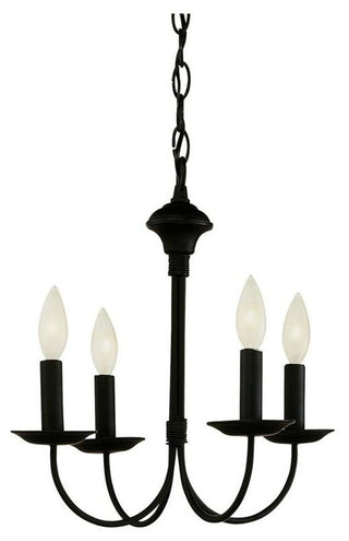 Trans Globe Colonial Candles 4 Light Chandelier in Black