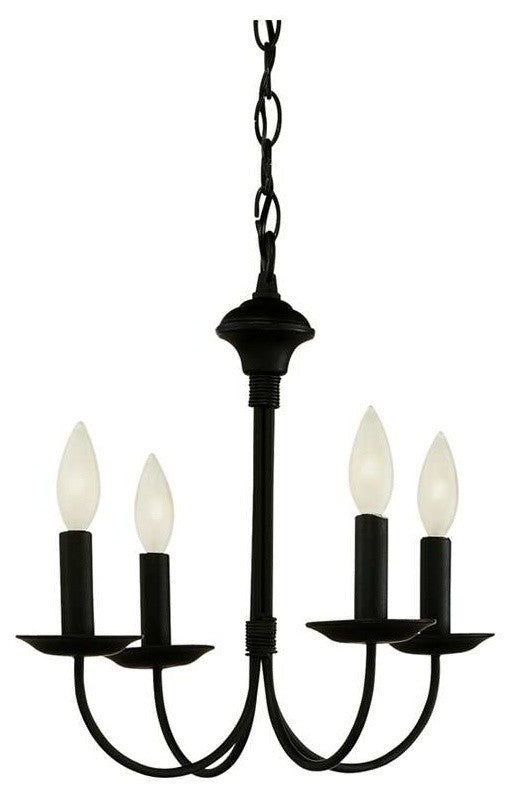 Trans Globe Colonial Candles 4 Light Chandelier in Black