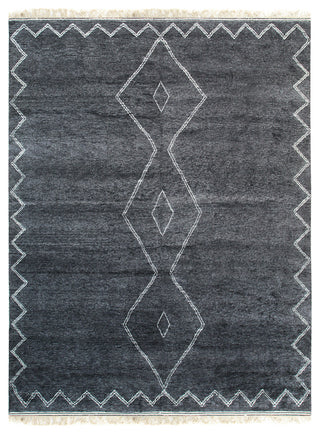 EORC Charcoal Hand Knotted Wool Moroccan Berber Moroccan Rug 8'x10'