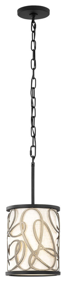 Scribble 1-Lt Mini Pendant - Matte Black/Artifact