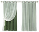 Tulle and Silver Grommet Blackout Mix and Match Curtains, Moss, 63"