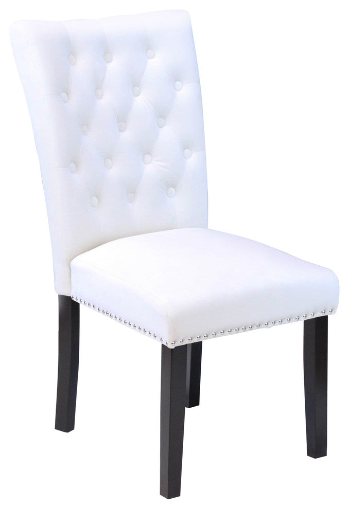 Markelo Dining Chair, White, Velvet, Set of 2