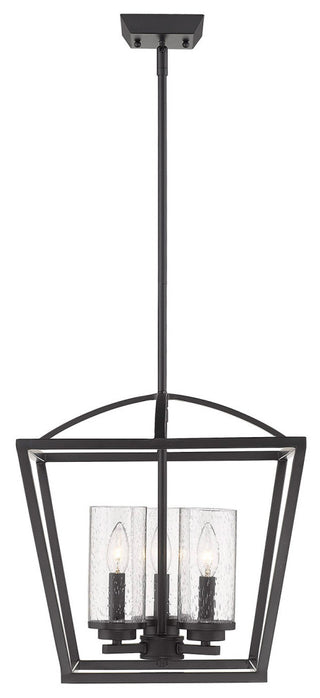 Golden Lighting 4309-3P Mercer 3 Light 15"W Taper Candle - Matte Black