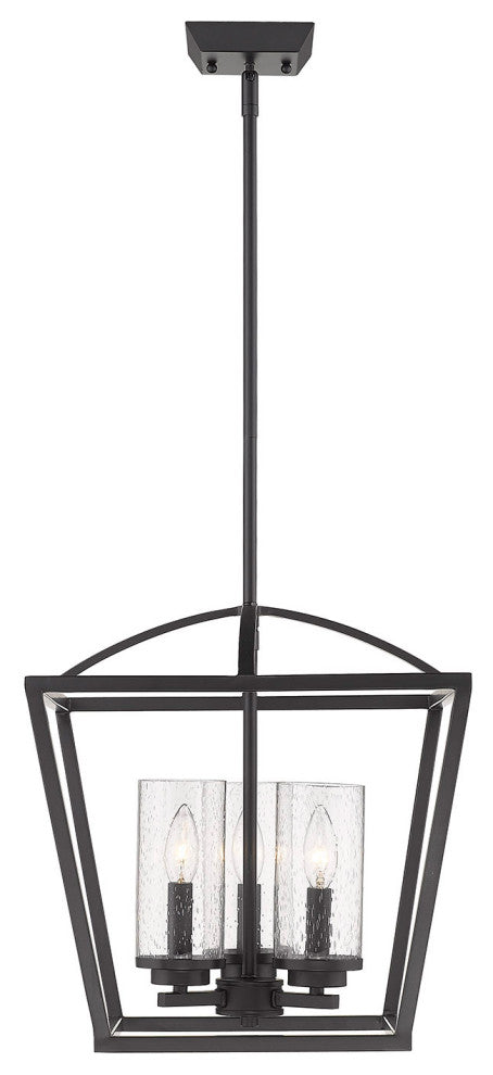 Golden Lighting 4309-3P Mercer 3 Light 15"W Taper Candle - Matte Black
