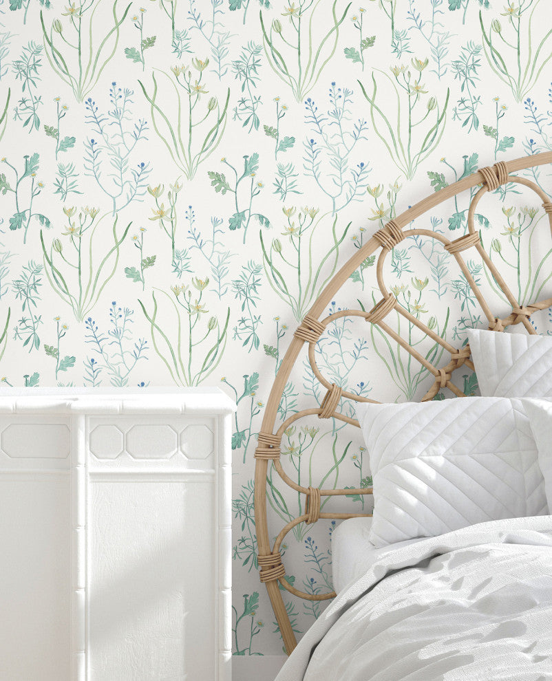 Blue Alpine Botanical Peel & Stick Wallpaper