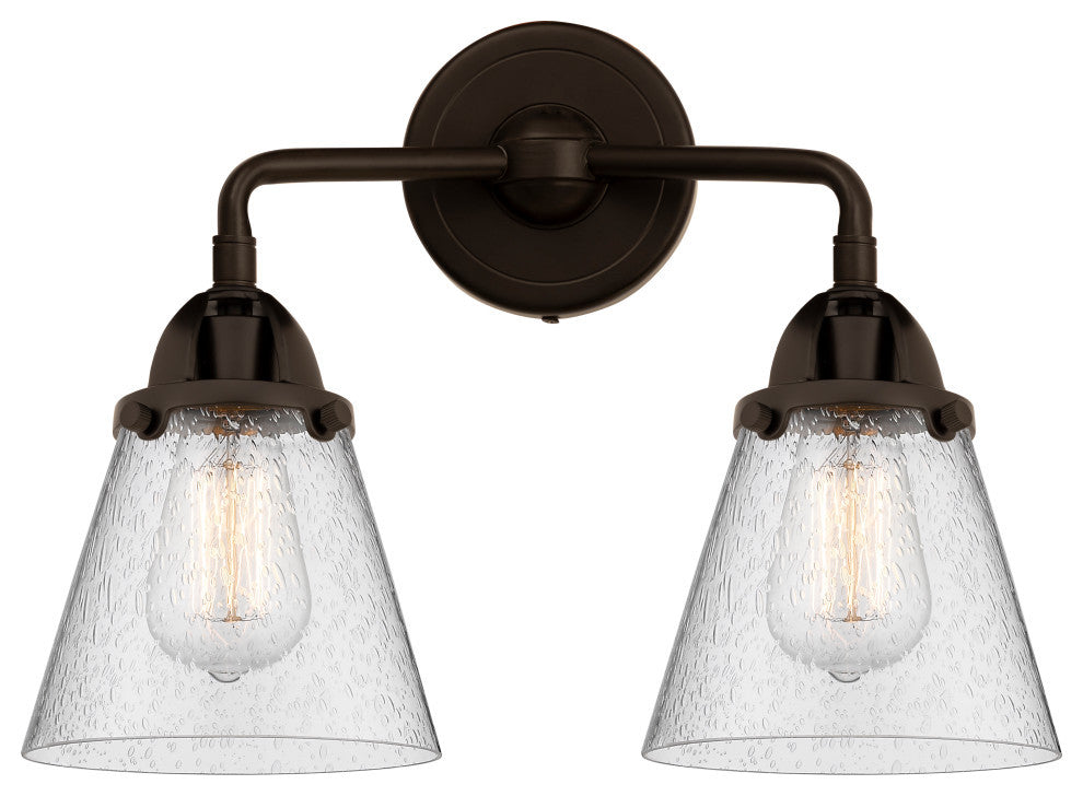 Small Cone Bath Vanity Light, Oil Rubbed Bronze, Seedy, Seedy