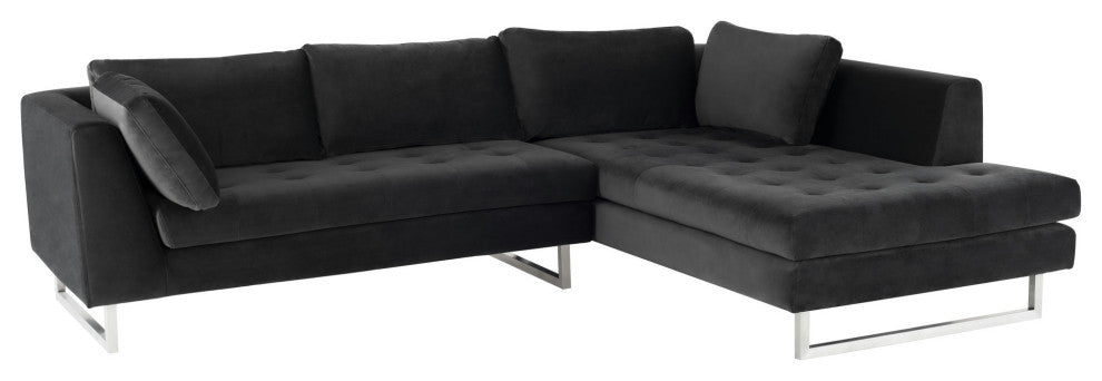 Janis Shadow Grey Fabric Sectional Sofa, HGSC386