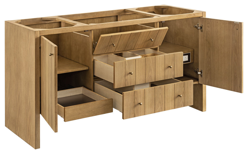 Hudson 60" Single Vanity, Light Natural Oak