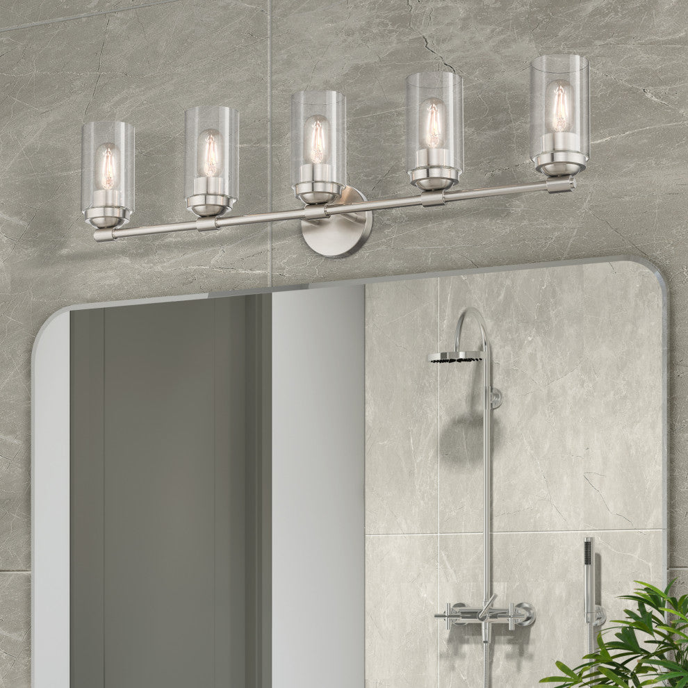 Whittier 5-Light Brushed Nickel Large Vanity Sconce
