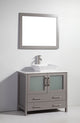 Vanity Art Vanity Set With Vessel Sink, Gray, 36", Led Sensor-Switch Mirror