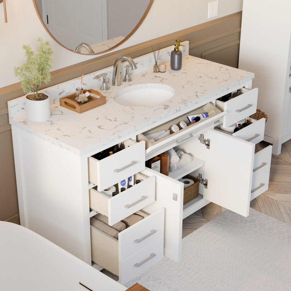 Caroline Bath Vanity with Cultured Marble Top