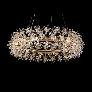 Bouquet 12-Light Drum Chandelier - Crystal/Gold