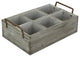 Rustic Graywash Six Slot Wooden Caddy