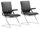 Set of Two Black Faux Leather Z Arm Office Chairs