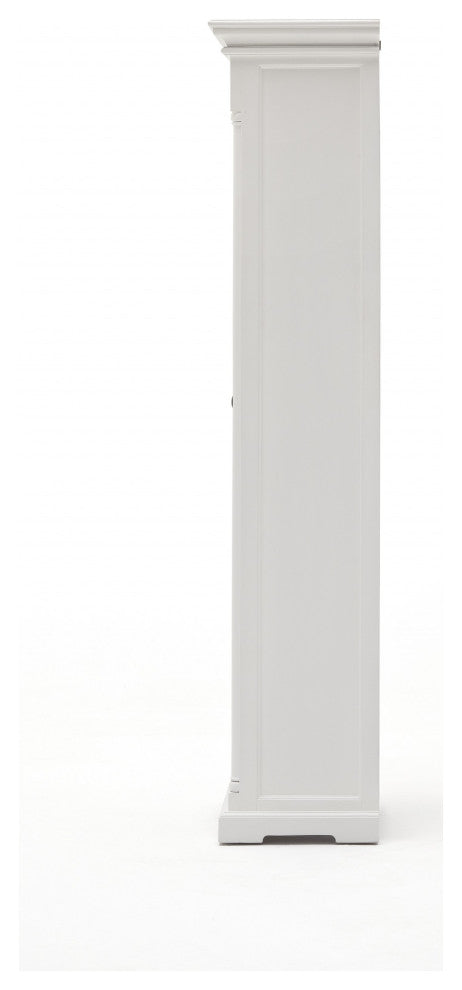 Traditional White and Glass Door Storage Cabinet