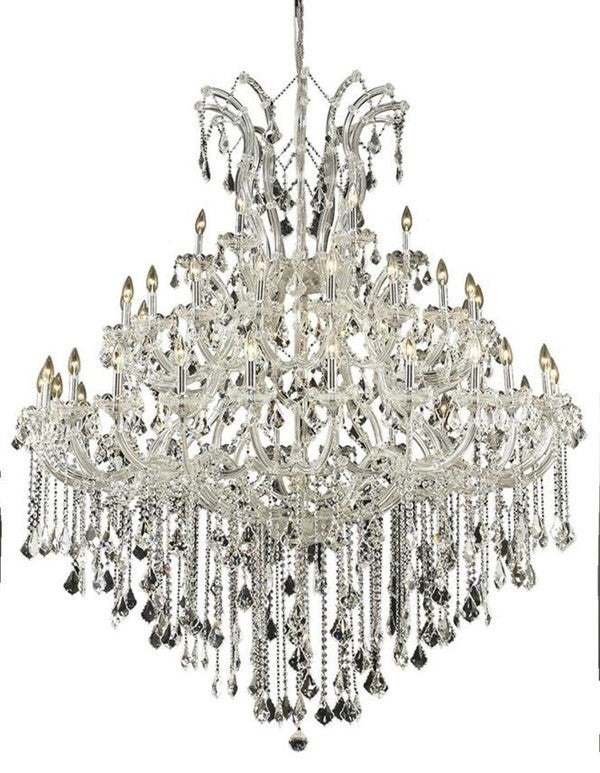 Elegant Maria Theresa Foyer Hall Light, Chrome Finish With Royal Cut Crystal