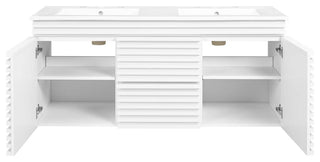 Render 48" Wall-Mount Bathroom Vanity, White White