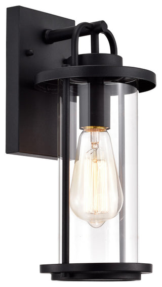 CHLOE Lighting LANDRY Transitional 1-Light Textured Black Outdoor Wall Sconce